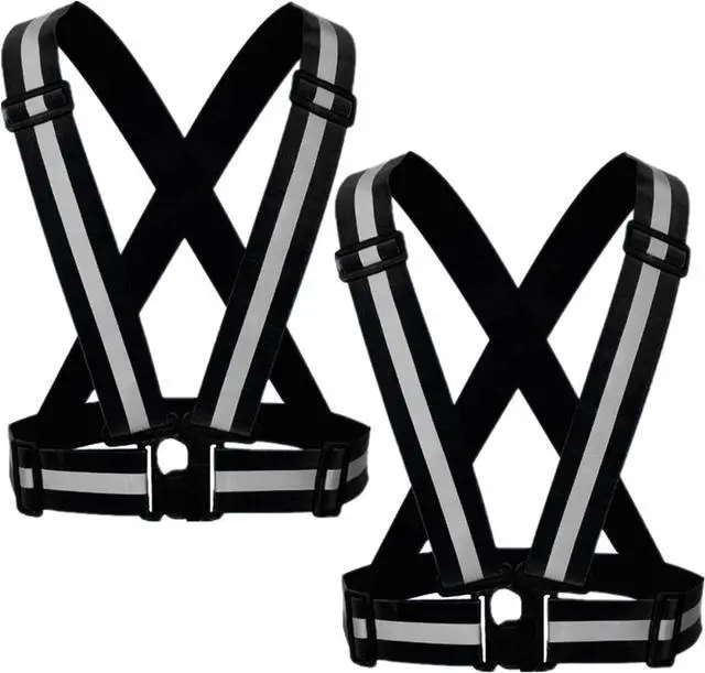 Main image of Reflective Strap Safety Vest Gear - 2-10 Pack Adjustable High Visible Reflective Running Gear for Women Men Night