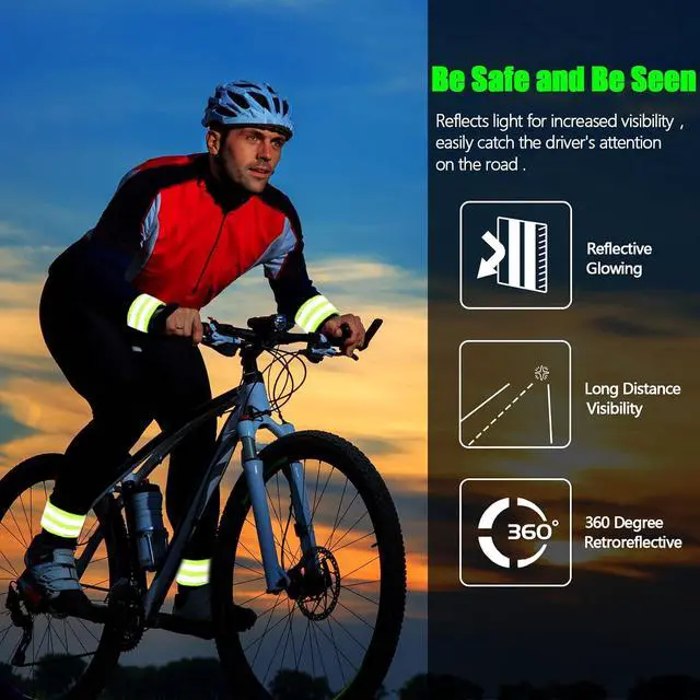 Alt view image 7 of 7 - Saintrygo 6 Pcs Reflective Sash for Walking at Night Reflective Strap Arm Band High Visibility Belt Safety Ankle Strap for Visibility Vest Clothing Running Gear