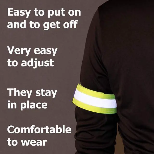 Alt view image 4 of 7 - Reflective Bands for Night Walking Reflective Arm Bands for Runners Reflective Wristbands Reflective Ankle Bands Cycling Reflective Running Gear Bike Pant Leg Strap Bicycle Pants Clips