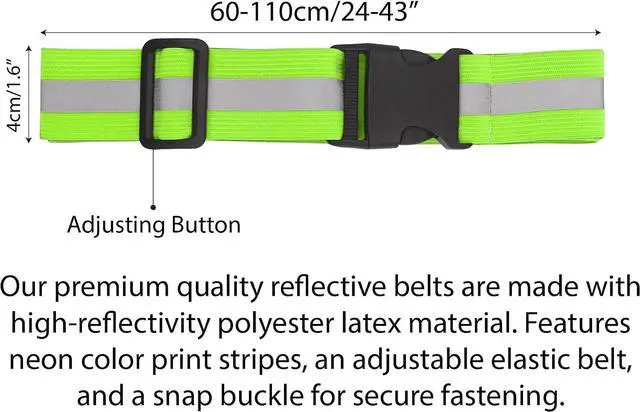 Alt view image 2 of 7 - 5 Pcs Reflective Belt or Sash, PT Belts Lights for Running At Night Safety Visibility Adjustable Lightweight Vest Waist Glow Straps for Cycling Walking Fit Women Men Kid (Black Blue Pink Green Orange)