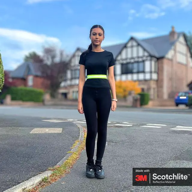 Alt view image 3 of 7 - Salzmann Multi-Purpose Reflective Running Belt | Adjustable Hi Vis Strap | Made with 3M Scotchlite Reflective Material | For Running, Walking & Cycling | Luggage Strap | Yellow, Orange, Navy, Pink