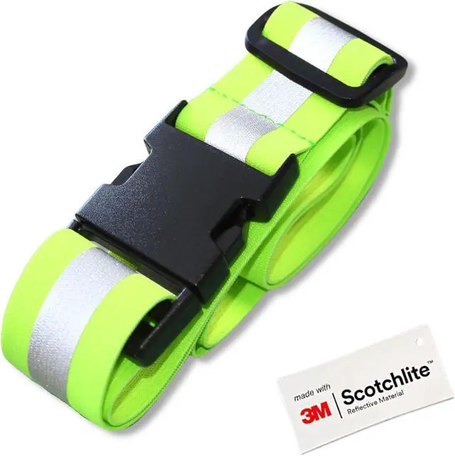 Main image of Salzmann Multi-Purpose Reflective Running Belt | Adjustable Hi Vis Strap | Made with 3M Scotchlite Reflective Material | For Running, Walking & Cycling | Luggage Strap | Yellow, Orange, Navy, Pink