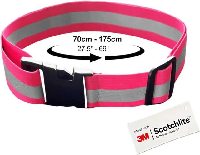 Alt view image 7 of 7 - Salzmann Multi-Purpose Reflective Running Belt | Adjustable Hi Vis Strap | Made with 3M Scotchlite Reflective Material | For Running, Walking & Cycling | Luggage Strap | Yellow, Orange, Navy, Pink