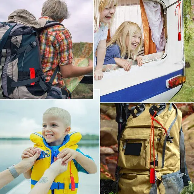 Alt view image 7 of 7 - AUGSUN 10 Pcs Safety Whistle Marine Whistle Plastic Whistles with Lanyard for Emergency