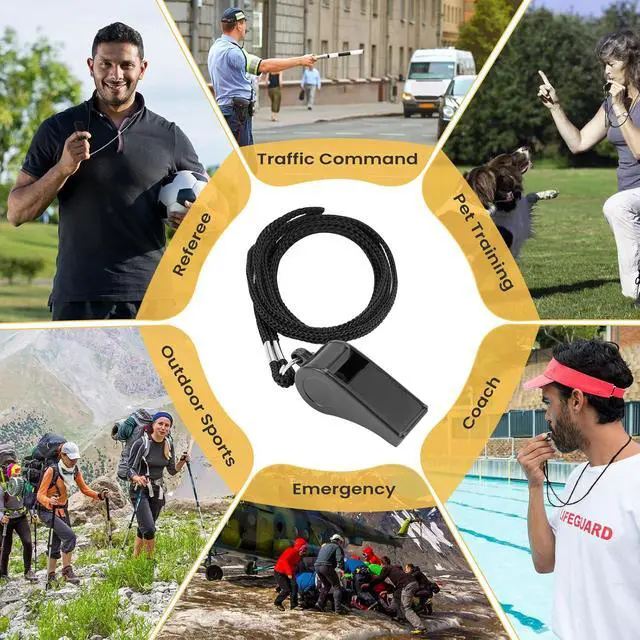 Alt view image 7 of 7 - 2 Sports Whistles with Lanyard, Loud Crisp Sound Whistle Ideal for Coaches, Referees, Officials,Outdoor Enthusiasts, and Family Emergencies.