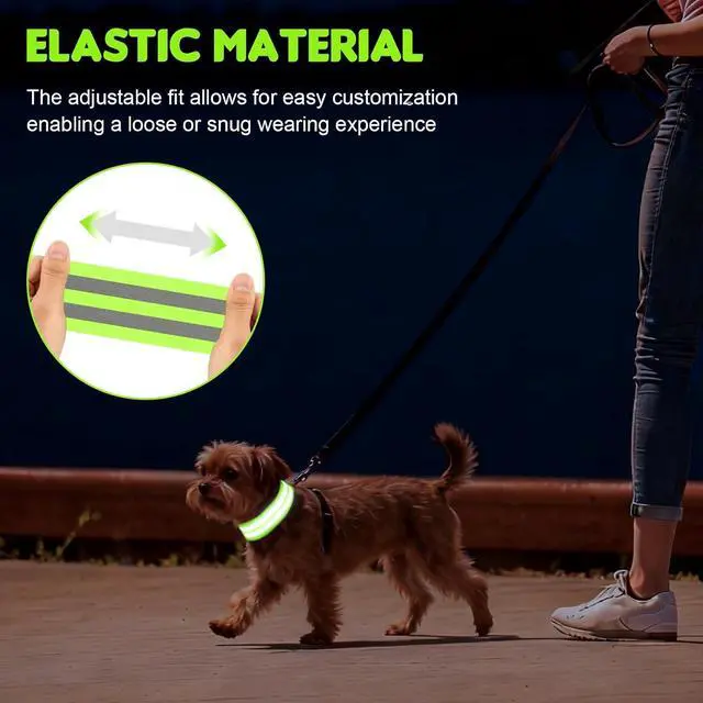 Alt view image 3 of 7 - 4 Pack High Visibility Reflective Bands for Arm, Wrist, Ankle & Leg Adjustable Elastic Safety Straps for Night Running, Walking, Cycling Reflective Gear for Men & Women