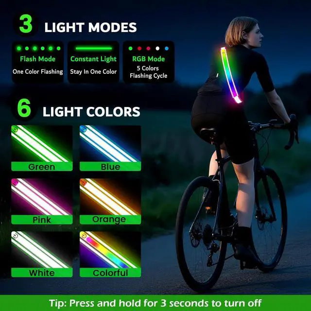 Alt view image 3 of 7 - Reflective Sash Gear for Walking at Night,Flashing LED Reflective Belt Safety Lights for Walkers Night Dog Walking Biking Running,High Visibility Rechargeable With Wear 2 Ways for Men Women