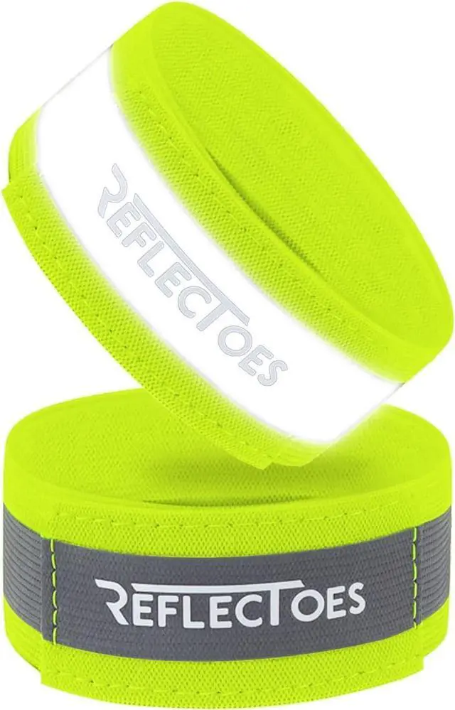Main image of ReflecToes Reflective Bands High Visibility Hi-Vis Straps for Running, Cycling & Walking, Adjustable 5-16" Reflective Gear for Arm, Ankle, Wrist or Leg - 360° Night Safety Reflector