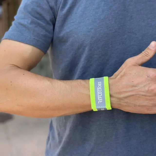 Alt view image 5 of 7 - ReflecToes Reflective Bands High Visibility Hi-Vis Straps for Running, Cycling & Walking, Adjustable 5-16" Reflective Gear for Arm, Ankle, Wrist or Leg - 360° Night Safety Reflector