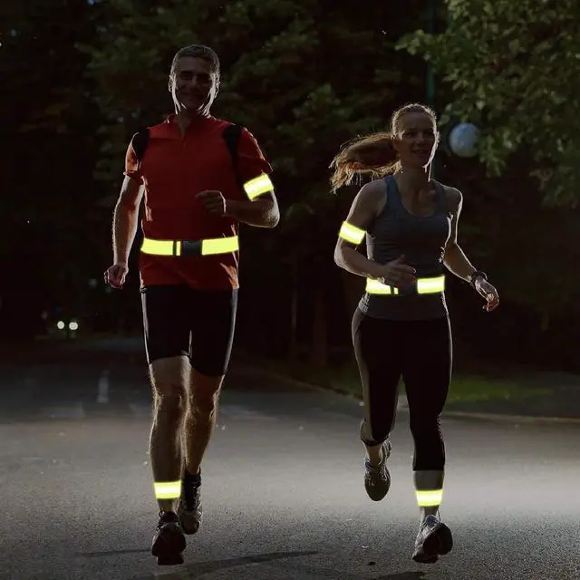Alt view image 2 of 6 - 4-Pack Adjustable Reflective Armbands & Belts | High-Visibility Safety Gear, For Running, Cycling & Night Walking, Reflective Wrist, Ankle Bands, For Kids & Adults