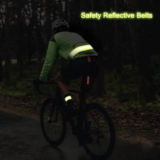 Alt view image 6 of 6 - 4-Pack Adjustable Reflective Armbands & Belts | High-Visibility Safety Gear, For Running, Cycling & Night Walking, Reflective Wrist, Ankle Bands, For Kids & Adults