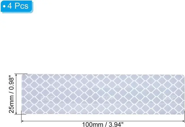 Alt view image 2 of 6 - PATIKIL Reflective Patch 1"x4", 4 Pcs Hook & Loop Fastener Safety Appliques for Night Sportsperson Worker Hiker, White