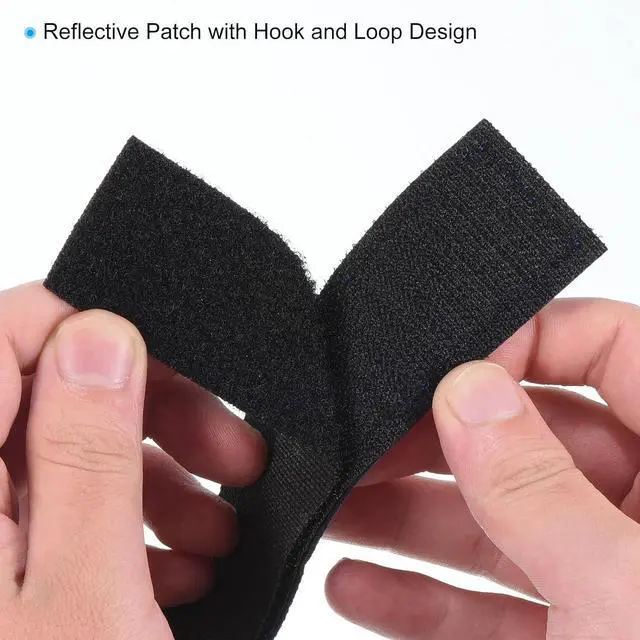 Alt view image 3 of 6 - PATIKIL Reflective Patch 1"x4", 4 Pcs Hook & Loop Fastener Safety Appliques for Night Sportsperson Worker Hiker, White