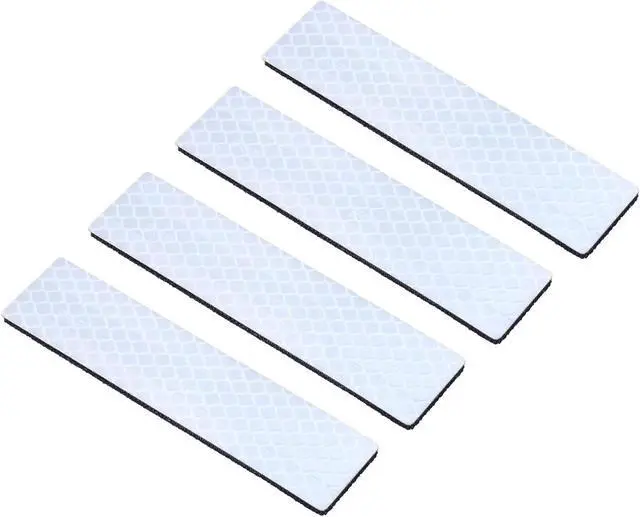 Main image of PATIKIL Reflective Patch 1"x4", 4 Pcs Hook & Loop Fastener Safety Appliques for Night Sportsperson Worker Hiker, White