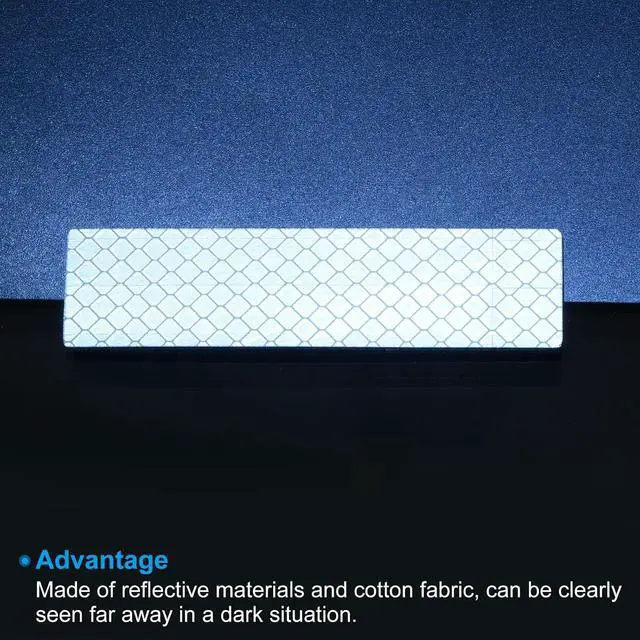 Alt view image 4 of 6 - PATIKIL Reflective Patch 1"x4", 4 Pcs Hook & Loop Fastener Safety Appliques for Night Sportsperson Worker Hiker, White