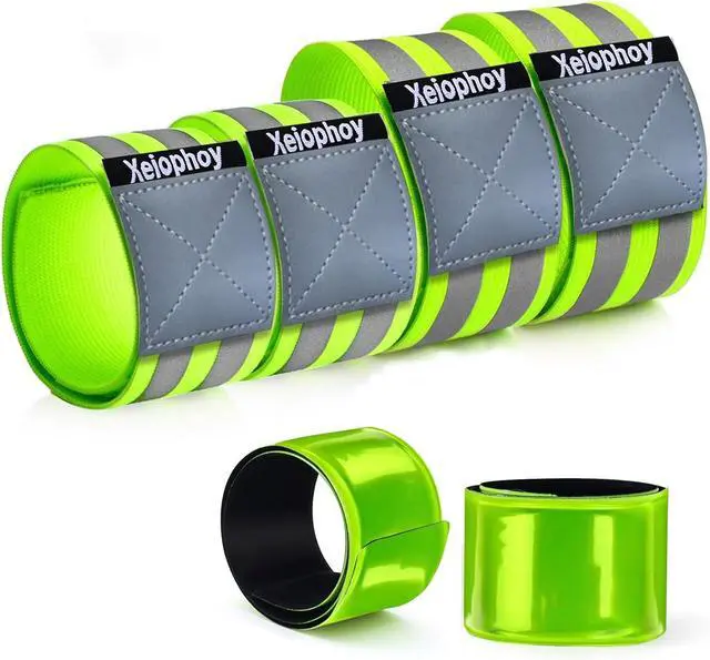 Main image of Reflective Bands Running Gear, 6 PCS Adjustable Reflective Armband | Reflective Band for Arm Wrist Ankle Leg, High Visibility Reflective Running Gear Adjustable for Men and Women -Slap Bracelets