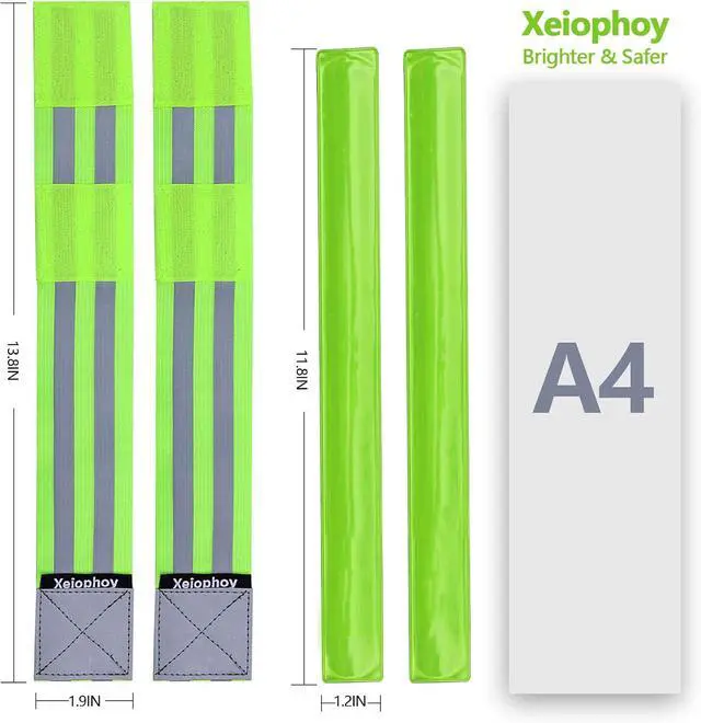 Alt view image 2 of 7 - Reflective Bands Running Gear, 6 PCS Adjustable Reflective Armband | Reflective Band for Arm Wrist Ankle Leg, High Visibility Reflective Running Gear Adjustable for Men and Women -Slap Bracelets