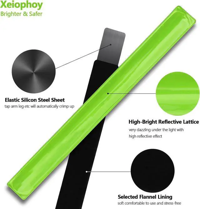 Alt view image 4 of 7 - Reflective Bands Running Gear, 6 PCS Adjustable Reflective Armband | Reflective Band for Arm Wrist Ankle Leg, High Visibility Reflective Running Gear Adjustable for Men and Women -Slap Bracelets