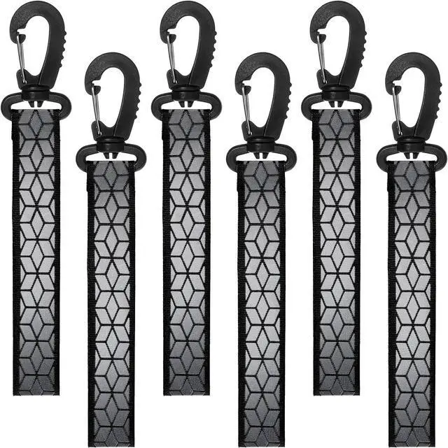 Main image of 6 PCS Reflective Straps, Green Reflective Backpack Tags Bicycle Reflectives Pendant Glow in the Dark Keychain Safety Night Reflector Pendants for Clothes Cycling Walking Running Climbing Camping