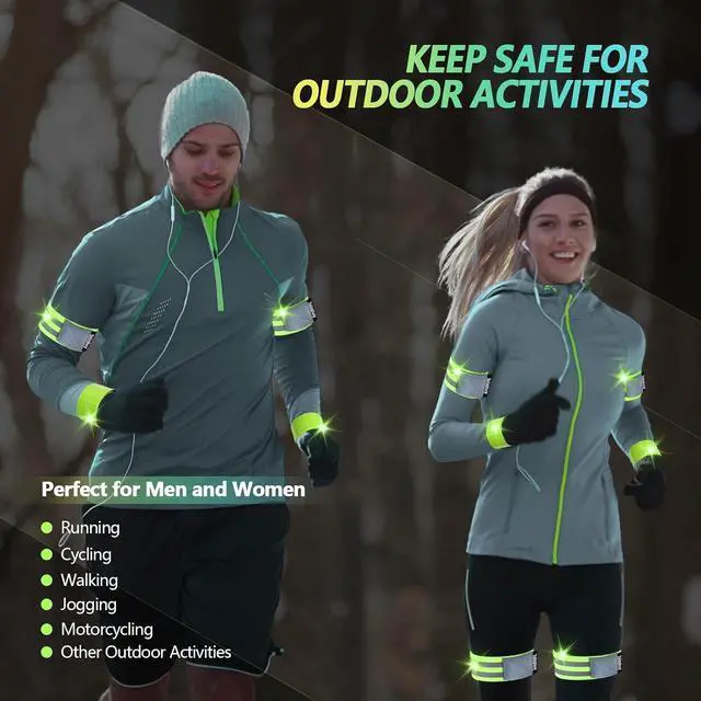 Alt view image 6 of 7 - Reflective Bands Running Gear, 6 PCS Adjustable Reflective Armband | Reflective Band for Arm Wrist Ankle Leg, High Visibility Reflective Running Gear Adjustable for Men and Women -Slap Bracelets