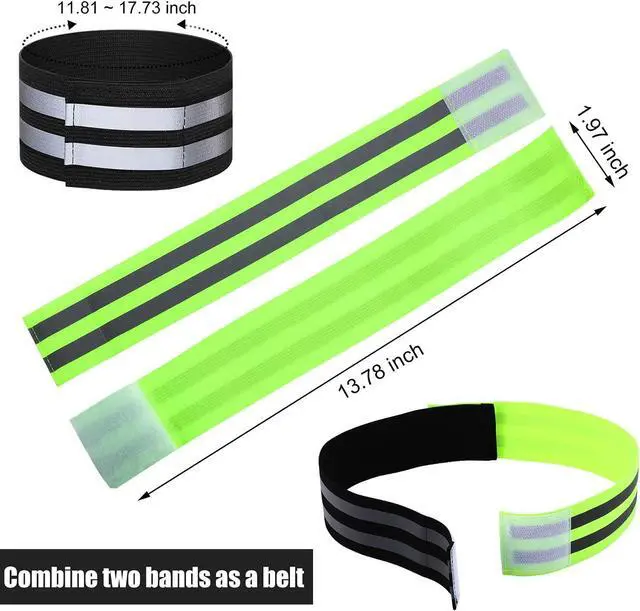 Alt view image 2 of 7 - Gejoy 16 Pieces Reflective Bands Reflector Bands for Wrist, Arm, Ankle, Leg, High Visibility Reflective Gear Safety Reflector Tape Straps for Night Walking, Cycling and Running