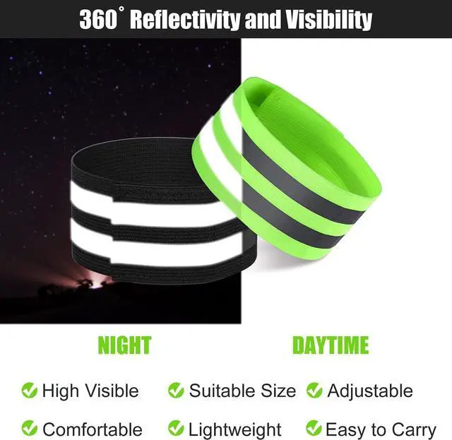 Alt view image 3 of 7 - Gejoy 16 Pieces Reflective Bands Reflector Bands for Wrist, Arm, Ankle, Leg, High Visibility Reflective Gear Safety Reflector Tape Straps for Night Walking, Cycling and Running