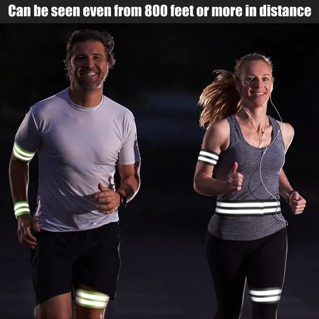 Alt view image 5 of 7 - Gejoy 16 Pieces Reflective Bands Reflector Bands for Wrist, Arm, Ankle, Leg, High Visibility Reflective Gear Safety Reflector Tape Straps for Night Walking, Cycling and Running