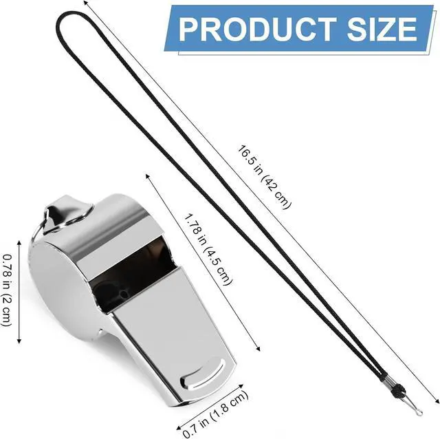 Alt view image 2 of 7 - Guirnd Coach Whistle 4P, Stainless Steel Coaches Whistle with Lanyard, Loud Crisp Sound Sport Metal Whistles for Adults, Referees, Officials, Emergency, Outdoor