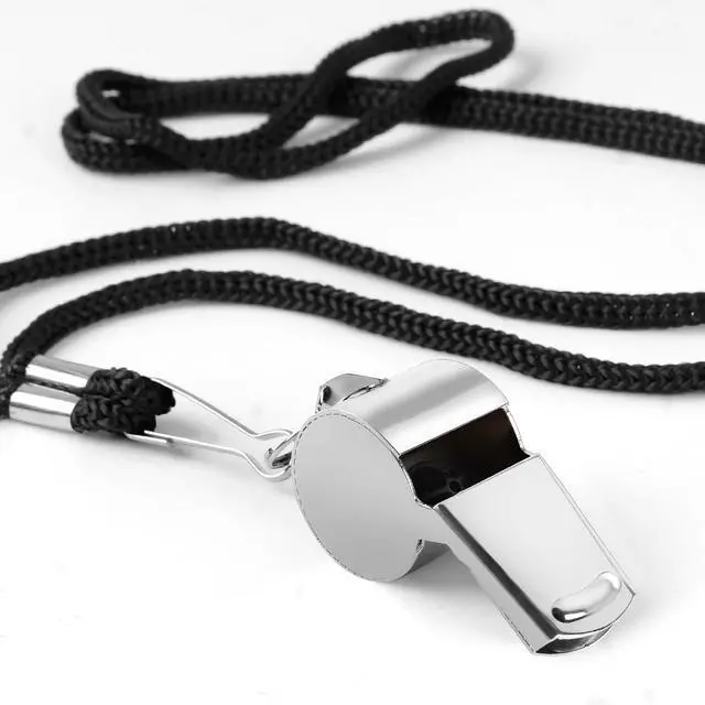 Alt view image 5 of 7 - Guirnd Coach Whistle 4P, Stainless Steel Coaches Whistle with Lanyard, Loud Crisp Sound Sport Metal Whistles for Adults, Referees, Officials, Emergency, Outdoor