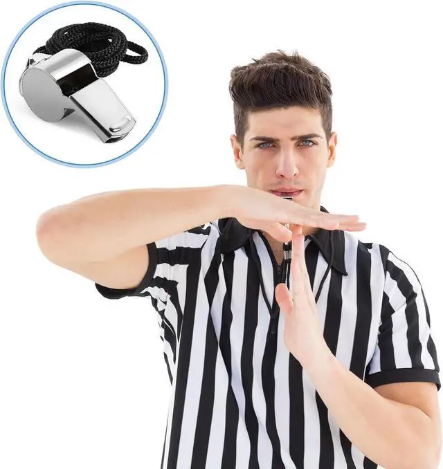 Alt view image 6 of 7 - Guirnd Coach Whistle 4P, Stainless Steel Coaches Whistle with Lanyard, Loud Crisp Sound Sport Metal Whistles for Adults, Referees, Officials, Emergency, Outdoor