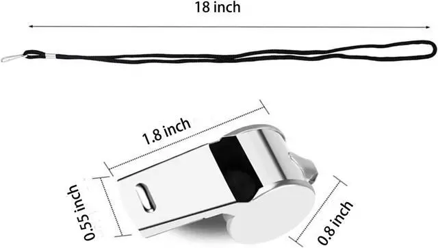 Alt view image 2 of 5 - 6Pack Stainless Steel Whistle with Lanyard, Loud Crisp Sound Whistle Ideal for Coaches, Referees, and Official