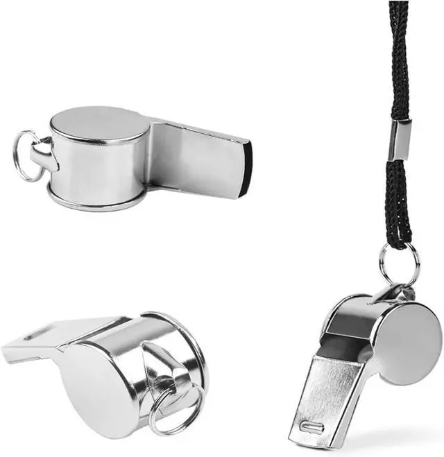 Alt view image 3 of 5 - 6Pack Stainless Steel Whistle with Lanyard, Loud Crisp Sound Whistle Ideal for Coaches, Referees, and Official