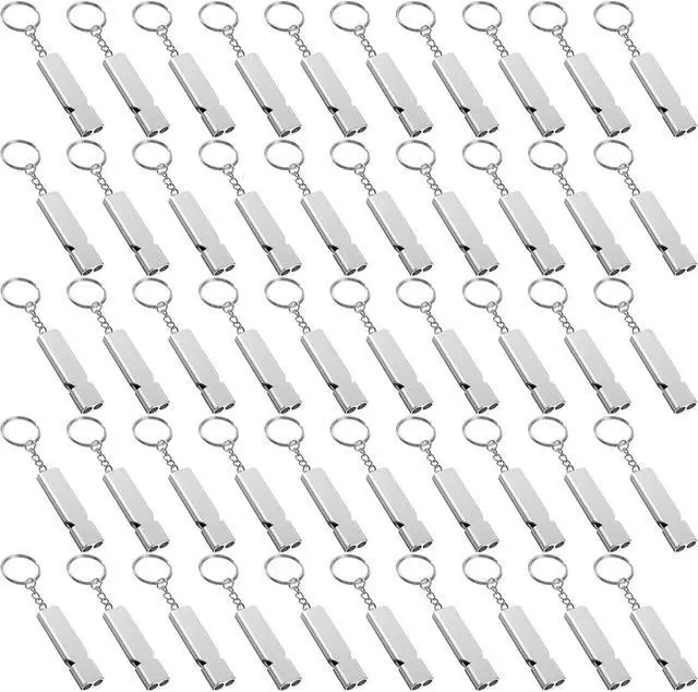 Main image of Lemecima 50Pcs Emergency Whistles Lifeguard Safety Whistle with Lanyard and Keychain for Outdoor Camping Hiking Boating Backpacking Fishing Kayak Kids Rescue Signaling Loud Survival Whistle