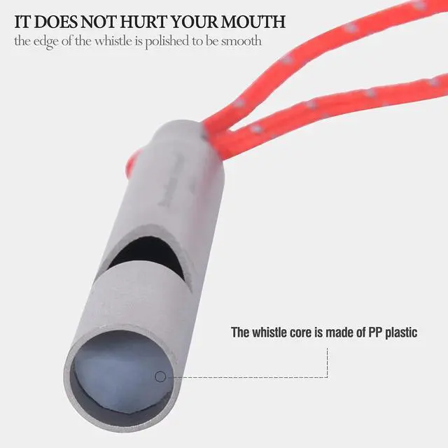 Alt view image 6 of 7 - Boundless Voyage Loudest Titanium Emergency Whistle with Lanyard for Camping Hiking Sports Traning Survival Ti9010O