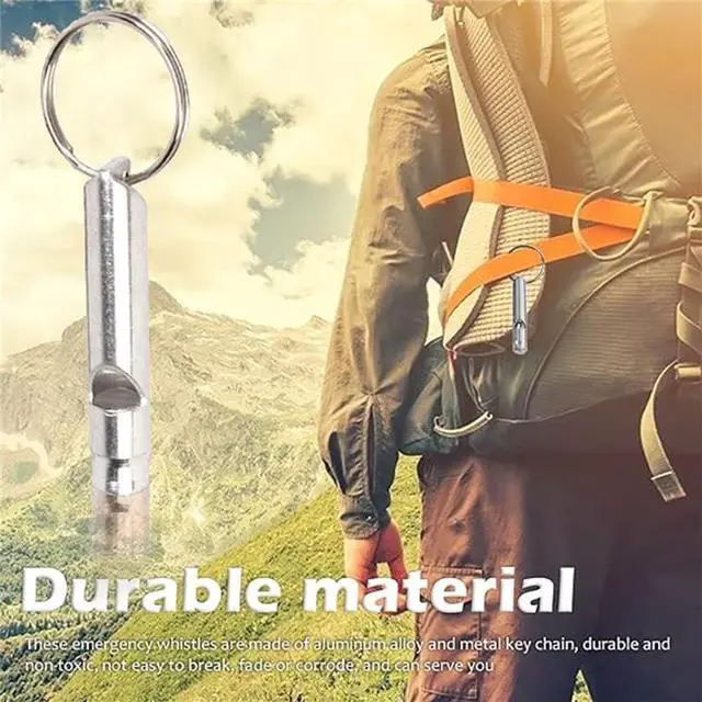Alt view image 3 of 6 - Set of 3 Extra Loud Whistles for Camping Hiking Hunting Outdoors Sports and Emergency Situations, Sturdy but Light Aluminium Key Chain Signals