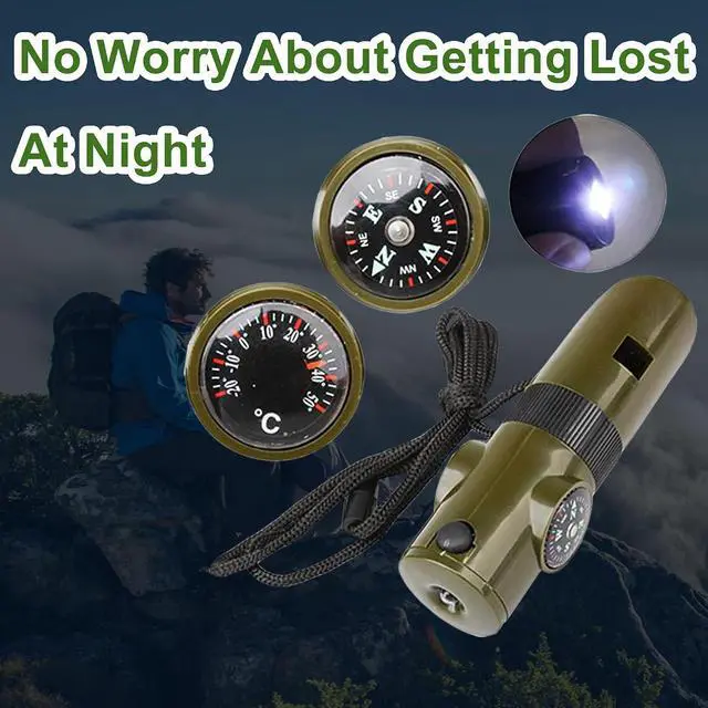 Alt view image 4 of 7 - Survival Whistle, 7in1 Emergency Whistle Survival, Multifunctional Camping Signal Whistle, Essential Emergency Tool with Lanyard for Hiking/Exploration/Climbing/Camping/Boating/Outdoor Adventures