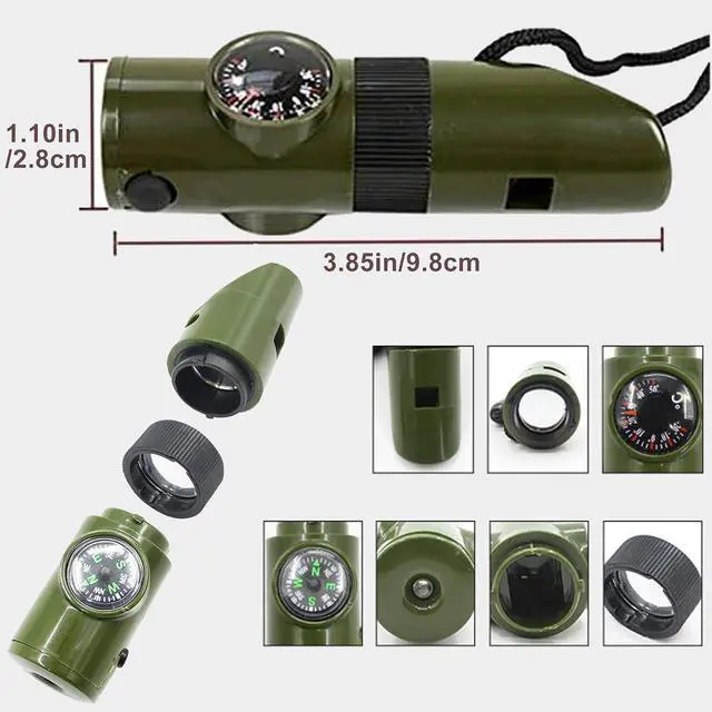 Alt view image 6 of 7 - Survival Whistle, 7in1 Emergency Whistle Survival, Multifunctional Camping Signal Whistle, Essential Emergency Tool with Lanyard for Hiking/Exploration/Climbing/Camping/Boating/Outdoor Adventures