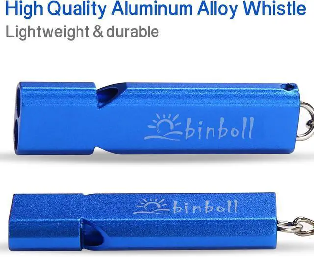 Alt view image 2 of 6 - Double-Tube Whistle Aluminum Alloy Survival Whistle for Outdoor Needs Sports Referee Emergency