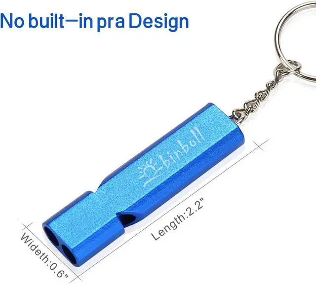 Alt view image 6 of 6 - Double-Tube Whistle Aluminum Alloy Survival Whistle for Outdoor Needs Sports Referee Emergency