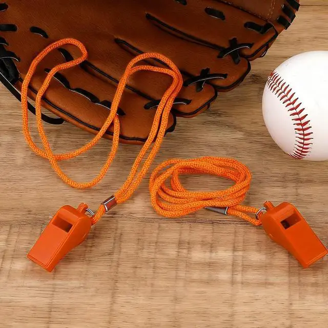 Alt view image 4 of 7 - 2 Packs Orange Emergency Whistle with Lanyard, Loud Clear Crisp | Plastic Coach Whistles for Coaches, Whistle Emergency for Self-Defense, Lifeguard and Emergencies Sport Training Lifeguard