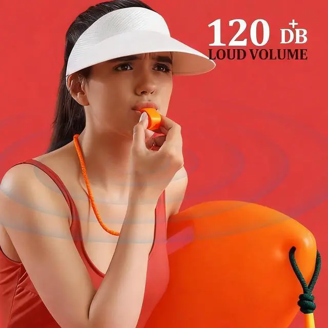 Alt view image 5 of 7 - 2 Packs Orange Emergency Whistle with Lanyard, Loud Clear Crisp | Plastic Coach Whistles for Coaches, Whistle Emergency for Self-Defense, Lifeguard and Emergencies Sport Training Lifeguard