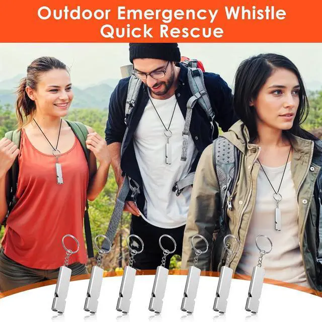 Alt view image 6 of 7 - Lemecima 50Pcs Emergency Whistles Lifeguard Safety Whistle with Lanyard and Keychain for Outdoor Camping Hiking Boating Backpacking Fishing Kayak Kids Rescue Signaling Loud Survival Whistle