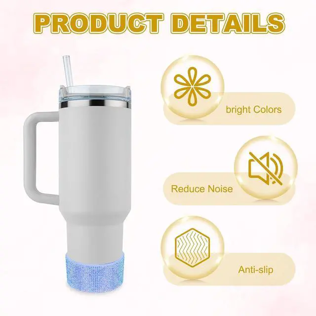 Alt view image 3 of 7 - PATIKIL Glitter Silicone Boot, Diamond Water Bottle Protective Boots Shining Anti Slip Cup Sleeve Accessories for Stanley Tumbler