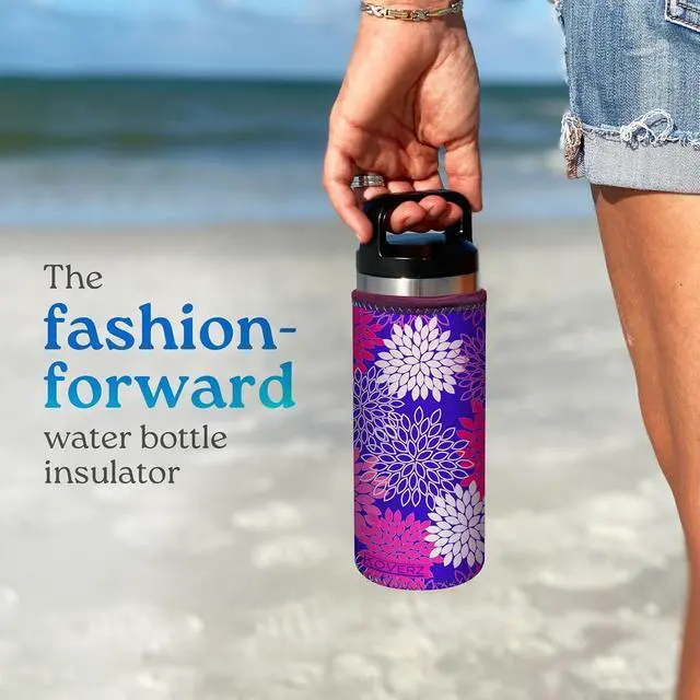 Alt view image 4 of 6 - Water Bottle Sleeve, Neoprene Insulated Sleeve, Fits 32-40 Oz. Water Bottle, Washable and Reusable, XL Size, Abstract Paisley