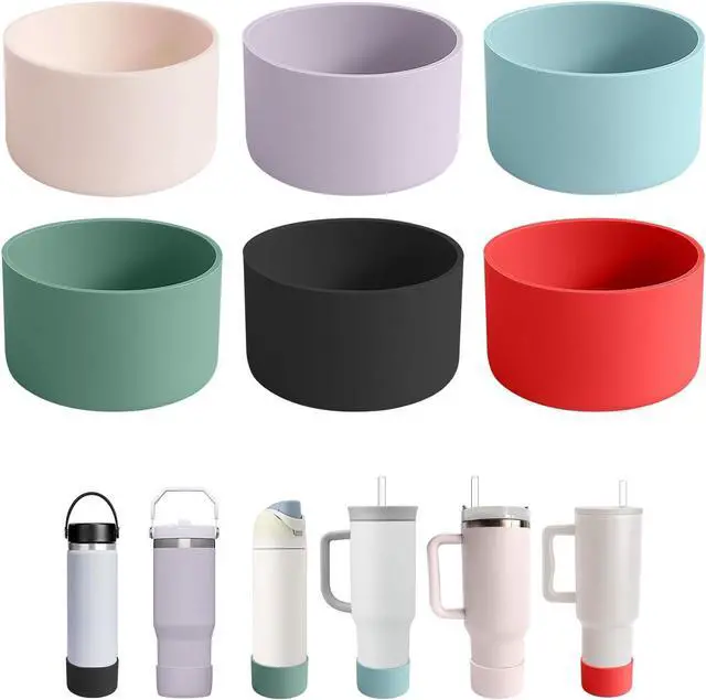 Main image of 6Pcs Silicone Cup Boots for Tumblers Water Bottle | Fits Owala/Stanley/Simple Modern/Yeti/Hydro Flask, 2.8-3.1in Width Bottom Protector Cover Sleeve, 6 Colors