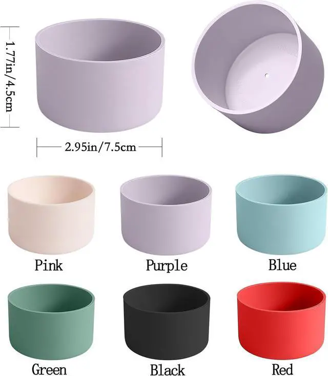 Alt view image 2 of 7 - 6Pcs Silicone Cup Boots for Tumblers Water Bottle | Fits Owala/Stanley/Simple Modern/Yeti/Hydro Flask, 2.8-3.1in Width Bottom Protector Cover Sleeve, 6 Colors