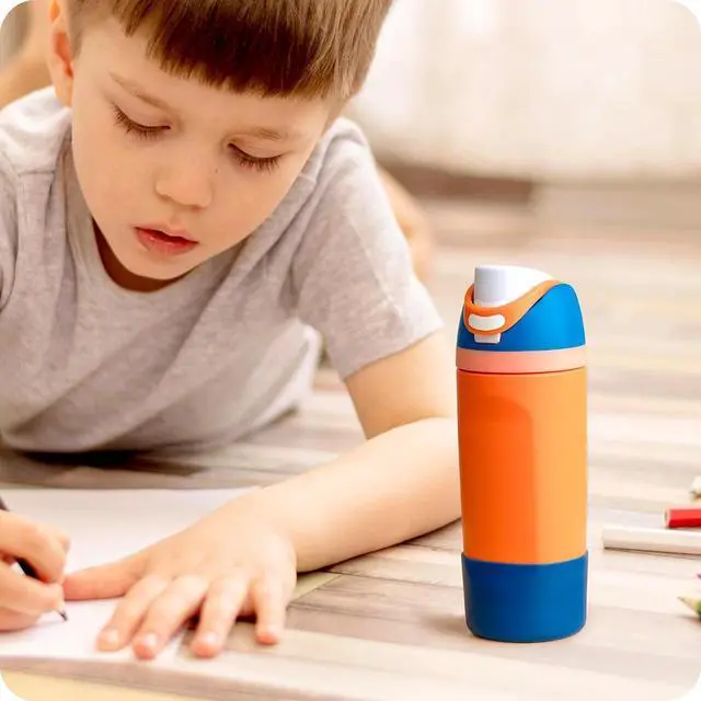 Alt view image 2 of 7 - Silicone Boot for Owala Kids Water Bottle 14/16 oz, Tumbler 12oz | Anti-Slip Protective Sleeve Bottom Protector for Owala 14/16oz, BPA-Free, Reduces Dents & Noise for School, Daily Use