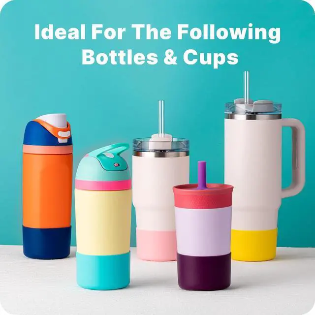 Alt view image 4 of 7 - Silicone Boot for Owala Kids Water Bottle 14/16 oz, Tumbler 12oz | Anti-Slip Protective Sleeve Bottom Protector for Owala 14/16oz, BPA-Free, Reduces Dents & Noise for School, Daily Use