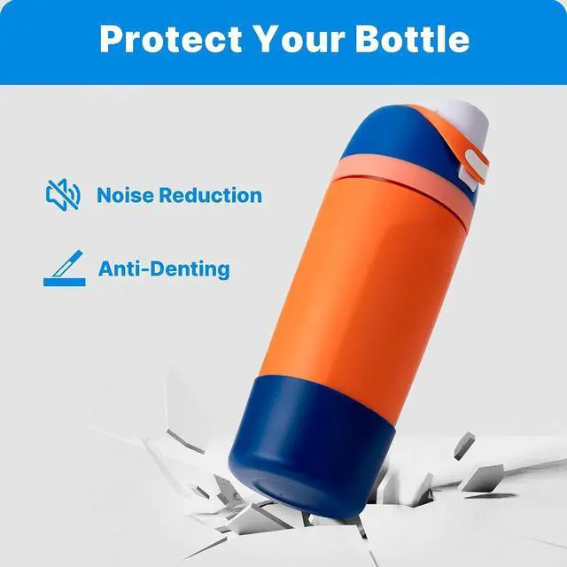 Alt view image 7 of 7 - Silicone Boot for Owala Kids Water Bottle 14/16 oz, Tumbler 12oz | Anti-Slip Protective Sleeve Bottom Protector for Owala 14/16oz, BPA-Free, Reduces Dents & Noise for School, Daily Use