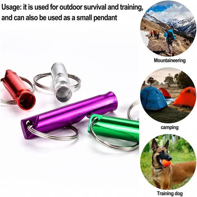 Alt view image 5 of 5 - 14 Small Aluminum Whistles with Keychains Safety/Survival/Training/Emergency use, Suitable for Hiking, Camping, Fishing, Training, etc.